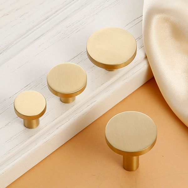

brushed brass cabinets drawers dresser knobs pulls gold round kitchen cupboard wardrobe pull door knob handles furniture hardware