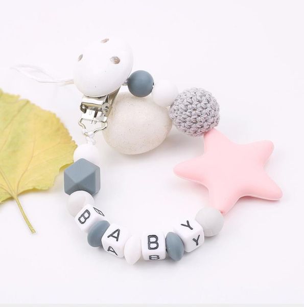 

ins the holders baby pentagram silicone pacifier chain style different color
