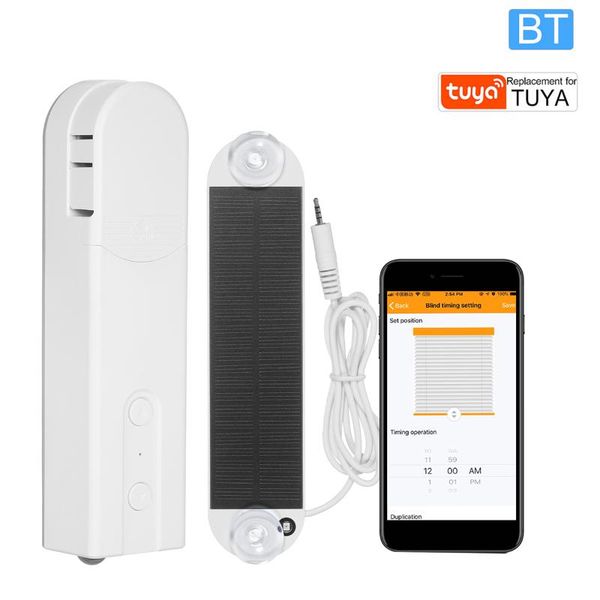 

smart home control curtain solar powered bluetooth blinds drive motor tuya motorized chain roller shade shutter