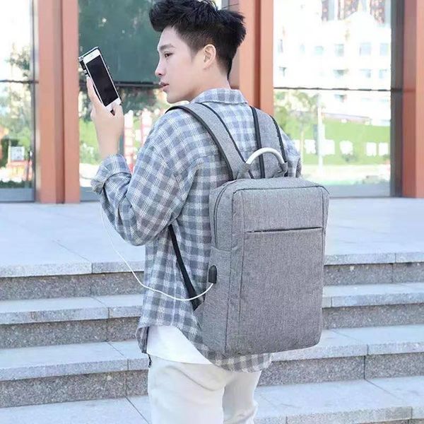 

men's backpack personalized fashion travel business trip lapusb charging interface simple outside bag