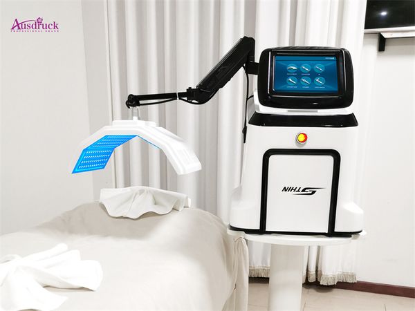 2022 8in1 Nova Chegada 7Color PDT Photon LED Therapy Therapy Face Rejuvenescimento de Pele Apertar Remover Acne Wrinkle Frio Bio RF Facial Scrubber Beauty Machine