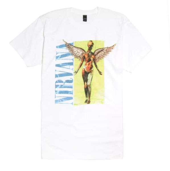

Nirvana Kurt Cobain IN UTERO T-Shirt White NWT XS-3XL Authentic & Licensed, White;black