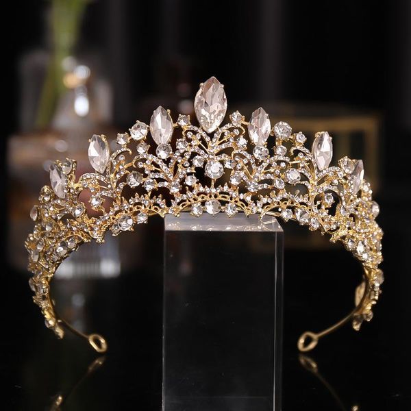 

hair clips & barrettes luxry bridal crown headwear wedding birthday prom princess headdress rhinestones accessories for female decoration, Golden;silver