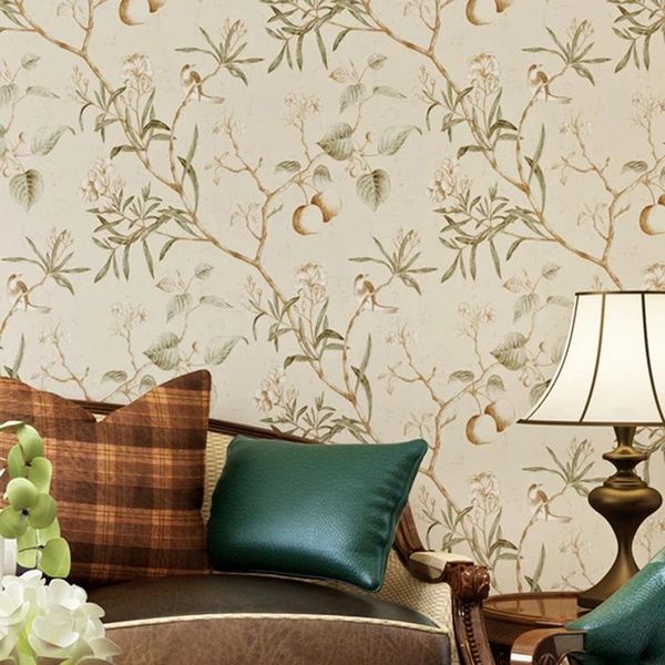 

wallpapers wallpaper non-woven fabric antique bird flower pattern apple tree bedroom living room prin