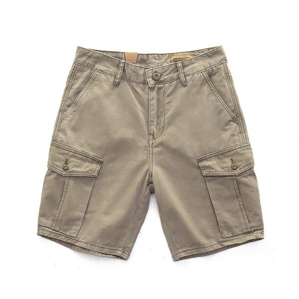 

men's shorts cargo for men straight retro trendy military style sport running casual distinctive multi-pocket summer cotton clothing, White;black