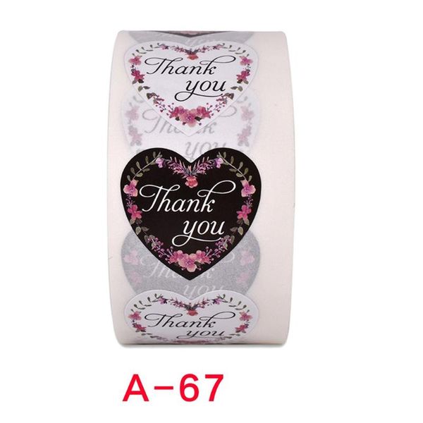 

flower heart-shaped thank you roll sticker label copper plate self-adhesive round decoration stickers gift wrap