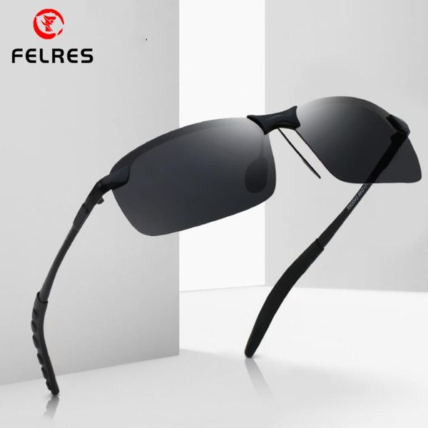

sunglasses felres men metal half frame polarized sports uv400 glasses outdoor driving fishing traveling goggles 3043, White;black