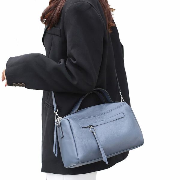 

shoulder bags 100% nature cowhide, boston handbag, women genuine leather messenger bag, female cross-body t022