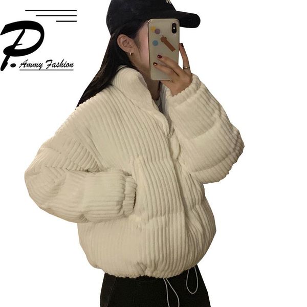 

women's vests loose corduroy cotton suit winter fashion warm solid color long sleeve coats, Black;white