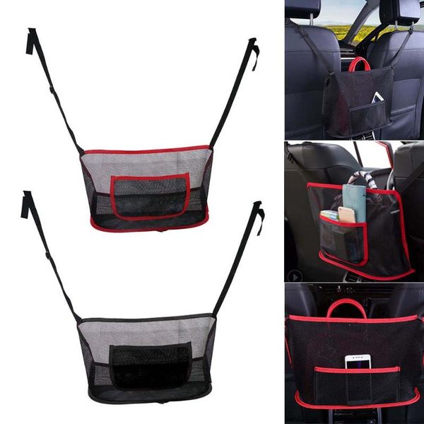 

car organizer mesh seat back net bag barrier of backseat pet kids cargo tissue purse holder driver storage netting pouch