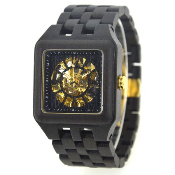 

wristwatches 2021 direct selling real bewell brand mechanical wood table square man business automatic watches, hollow out custom agent, Slivery;brown