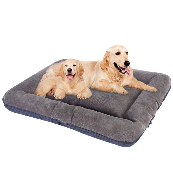 

kennels & pens corduroy dog bed mat double faced multifunction house indoor removable cover soft cushion bottom antiskid for large dogs