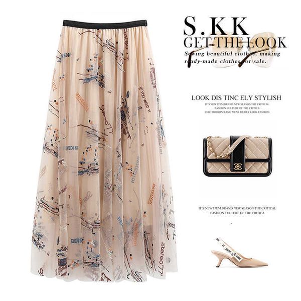 

skirts a line of high waist showing fine and low feeling medium long heavy knitted industry skirt ff2n, Black