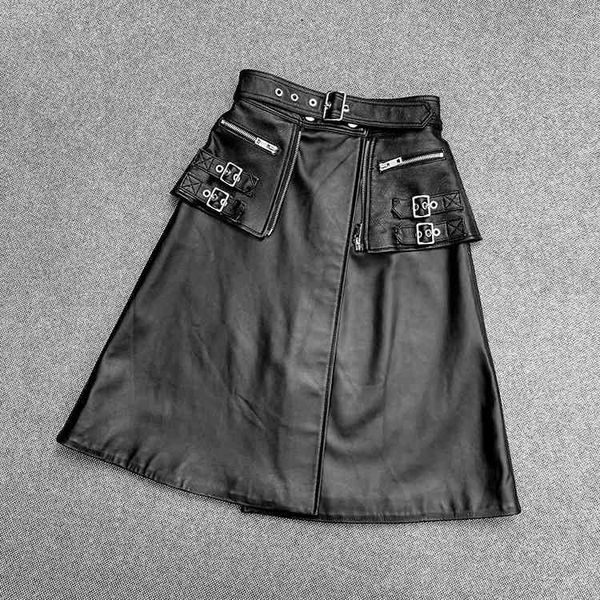 

skirts 2021 high-quality leather women's fashionable autumn the line, Black