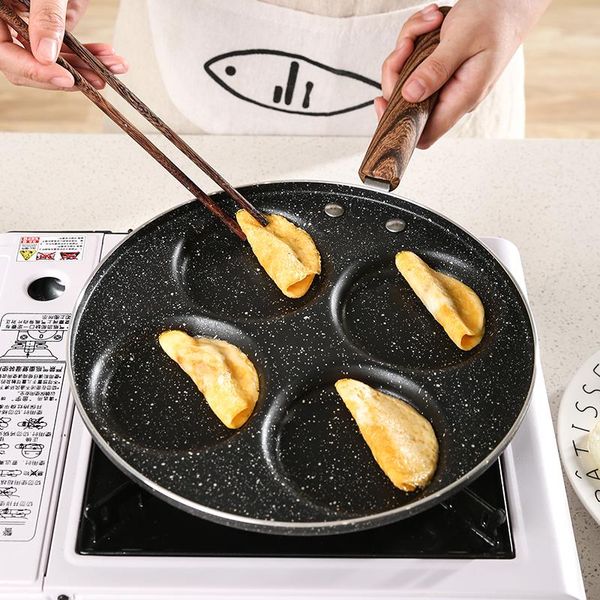 

pans non-stick saucepan heart shape pancake omelet cute cooking pot kitchen cooker accessories four holes household frying pan