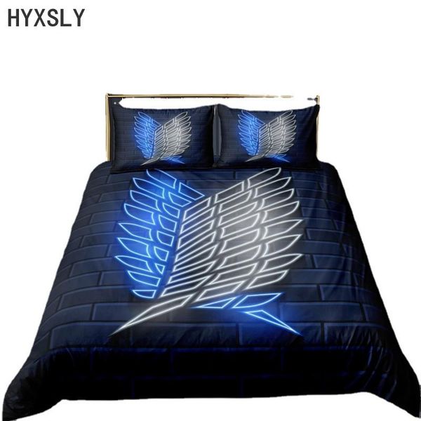 

bedding sets om wings bedclothes anime attack on titan 3d printed set duvet cover pillowcase twin single full size for boys kids