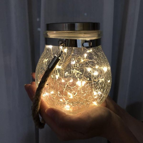 

strings solar night light glass crack string outdoor garden waterproof lamp holiday decoration color