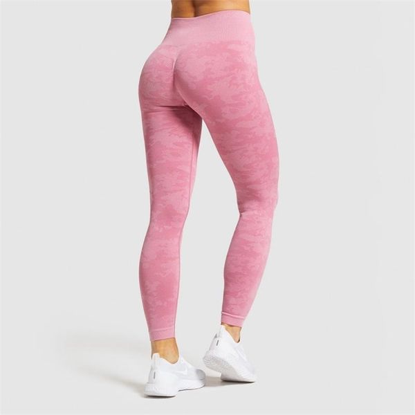 Svokor Camuflagem Cintura Alta Leggings Mulheres Workout Camo Push Up Seamless Fitness Clothing Gym Calças Feminino 211204