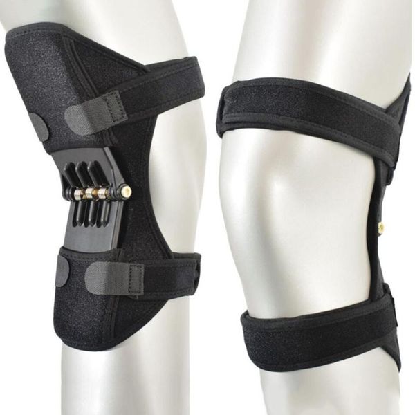 

elbow & knee pads 2pcs pad joint brace sport spring force adjustable leg wrap reduces soreness for sports hiking climbing, Black;gray