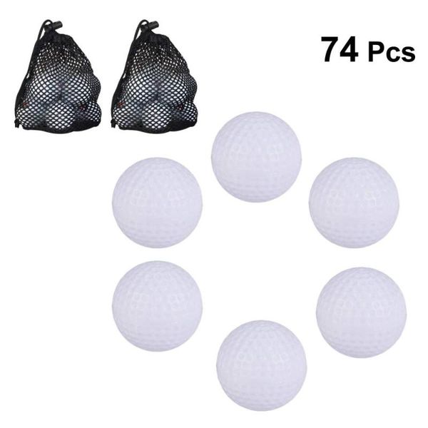 

golf balls 74 pcs game indoor outdoor practice for kids children golfer (72 and 2 nylon mesh))