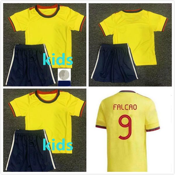 

falcao thai 2021 james kids soccer jerseys 20 21 home cuadrado bacca 2022 away blue football shirt sports short valderrama, Black