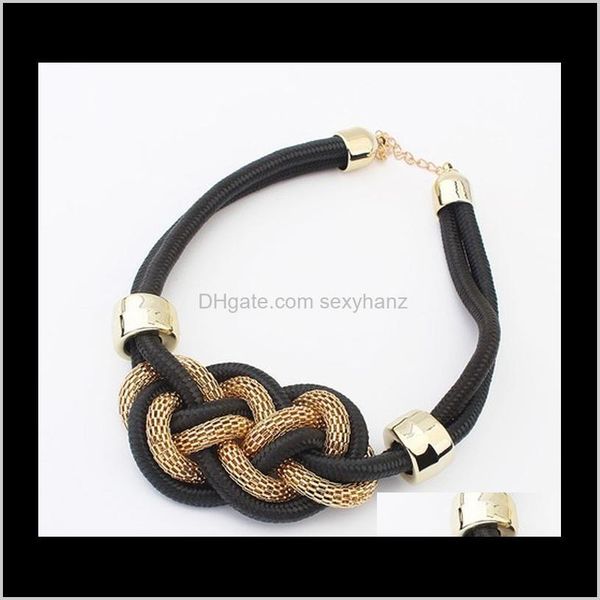 

pendant necklaces & pendants jewelry drop delivery 2021 2014 fashion handmade neon cotton cord knot weave collar choker bib statement neckla, Silver