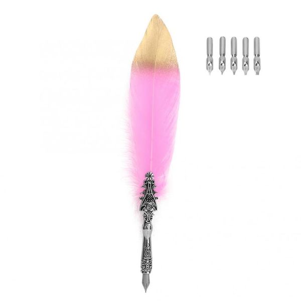 

fountain pens european retro feather dip pen alloy nibs calligraphy writing gift