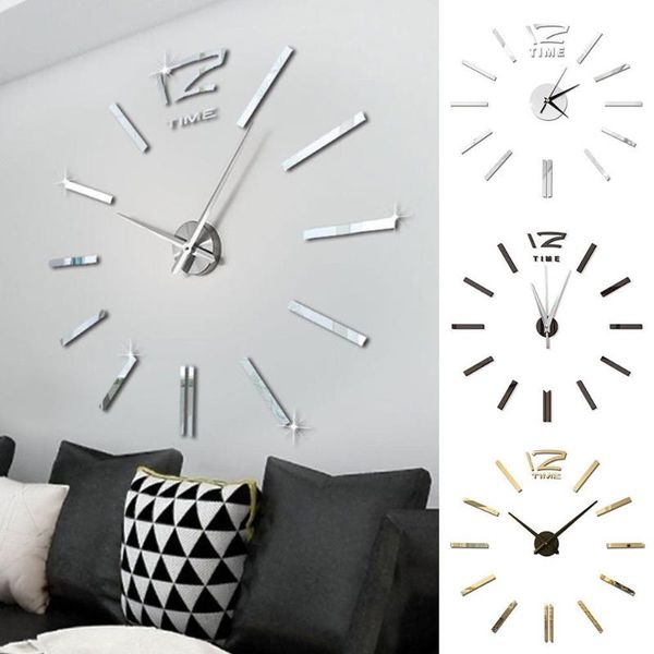 

wall clocks diy 3d roman numbers watch clock home decor mirror sticker 3 colors