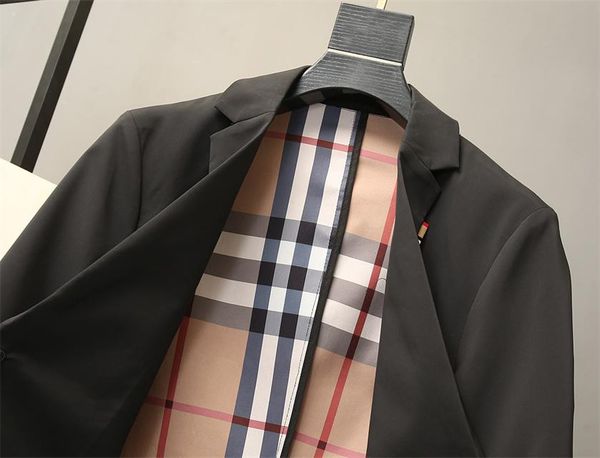 

2021 classic vintage jacket for men in stylish, handsome casual solid color. plaid. striped. two-sided coat m-4xl#10, Black;brown