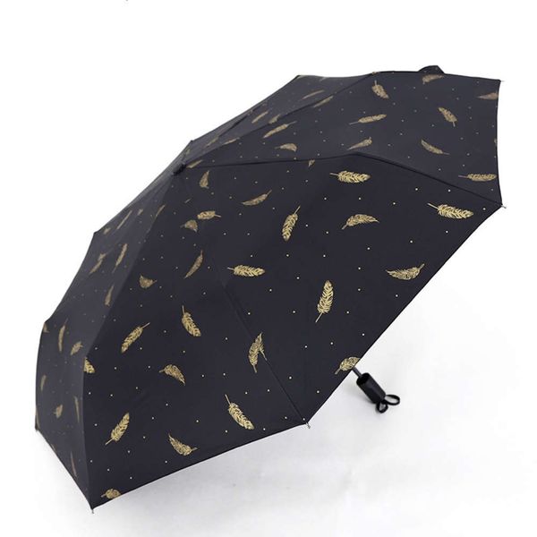 

gilded feather black gum sunshade three fold lattice umbrella sunny ing sunscreen