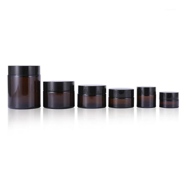 

storage bottles & jars 5g 10g 20g 30g 50g 100g amber glass skin care cream bottle cosmetic containers for travel packing