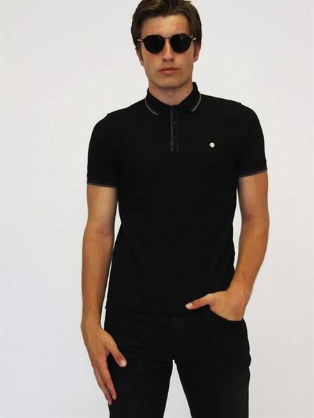 

mens black collar detailed t-shirt men's t-shirts, White;black