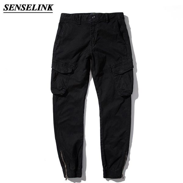 

smart casual cargo pants 28-38 code mens spring summer elastic multiple pocket male trousers outdoor fashion men pant men's, Black