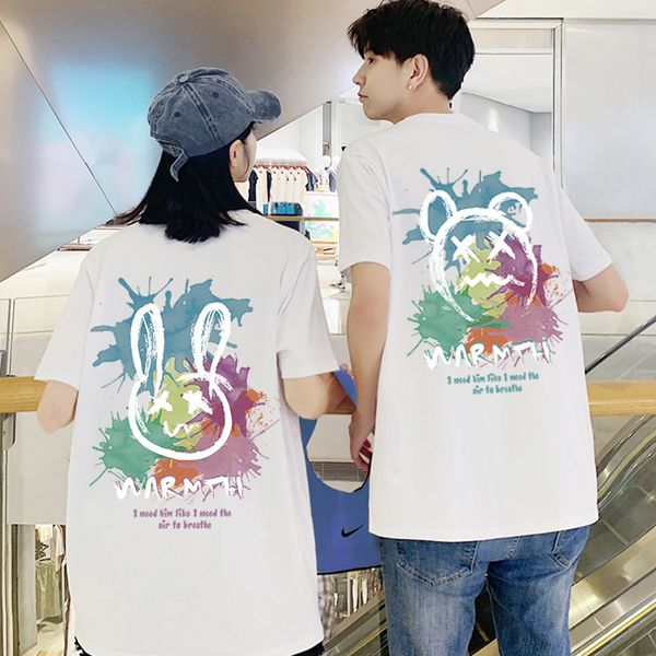 

different lovers' summer short sleeve t-shirt online sale, White;black