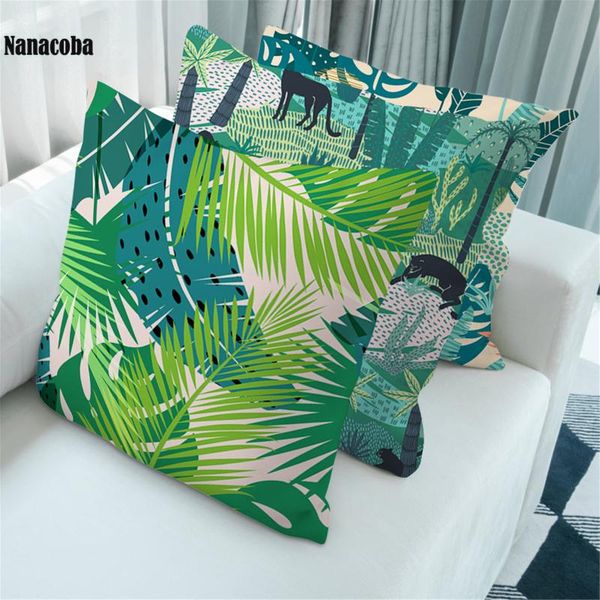

cushion/decorative pillow green summer tropical plants case decorative pillowcases leaves throw home decor