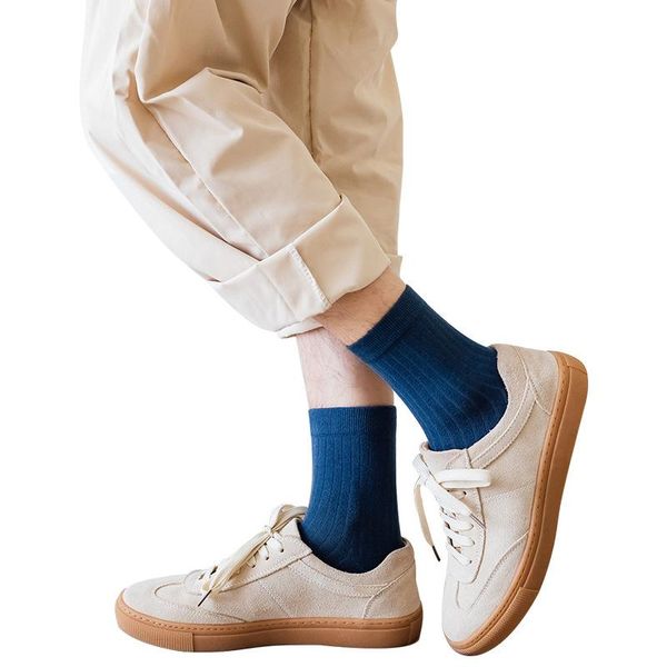 

men's socks 5 pairs spring autumn long tube cotton men fashion casual style, Black
