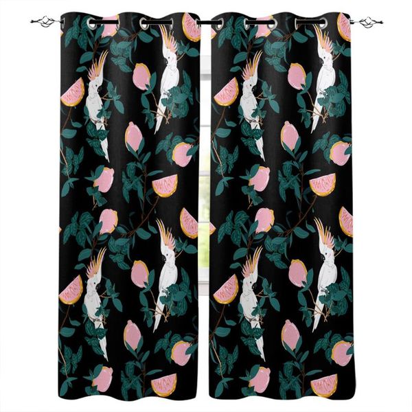 

curtain & drapes parrots and plants pattern window curtains polyester fabric living room home decor