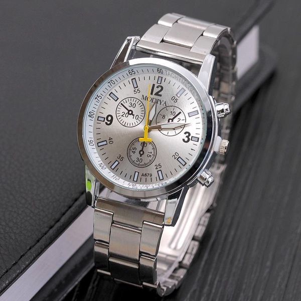 

wristwatches men fashion luxury quartz watches stainless steel business wristwatch, Slivery;brown