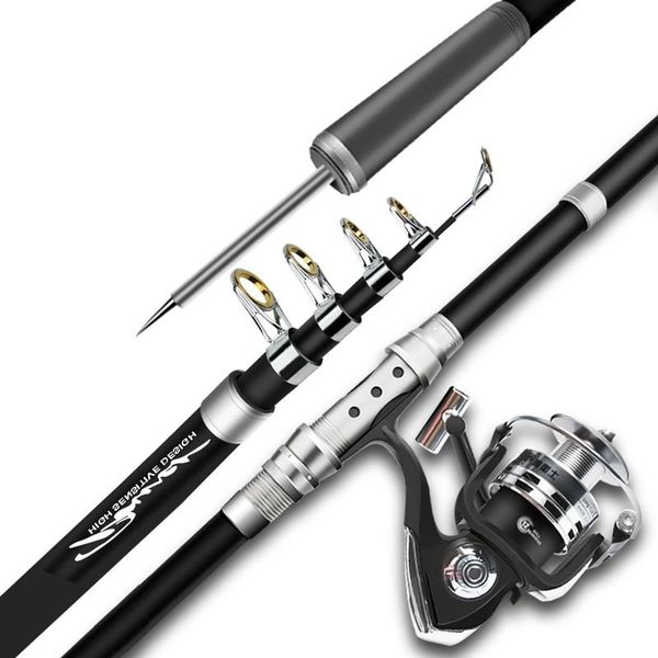 

fishing set rod with reel carbon fiber super hard long throwing power hand ultra light seapole boat rods