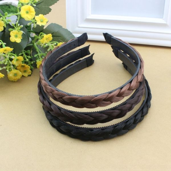 

gmz 2 yuan shop jewelry korean fashion versatile wig braid plastic twist heads braided hair twist hair band headband, Silver