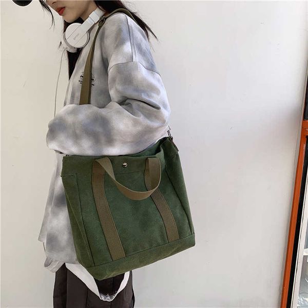 

2021 artistic canva's large capacity hand fashion student msenger bag