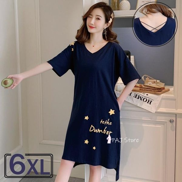 

women 6xl large size nightgown nightwear sleepwear 100% cotton sleepshirts nightdress lingerie night wear dress nighties dres women's, Black;red