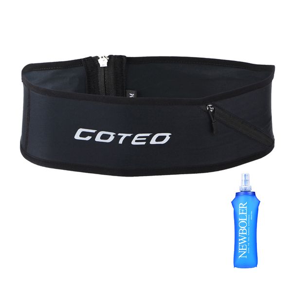 

belt bag waist hydration portable ultralight waist packs phone holder for trailing running outdoor camping with water soft flask, Black;gray