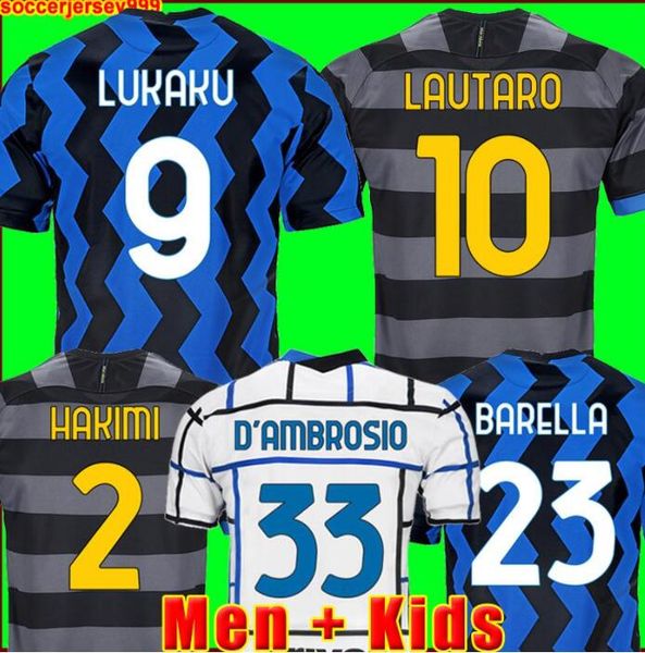 

inter 2021 soccer jersey lukaku milan vidal barella lautaro eriksen alexis hakimi 20 21 football shirt uniforms men + kids kit 4th fourth, Black
