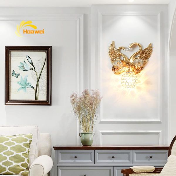 

retro design wall lamps aisle swan lights living room decoration background light for loft stairs bedside study sconce lamp