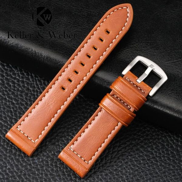 

watch bands fashionable and novel men's women's universal strap accessories durable leather strap, needle buckle, Black;brown
