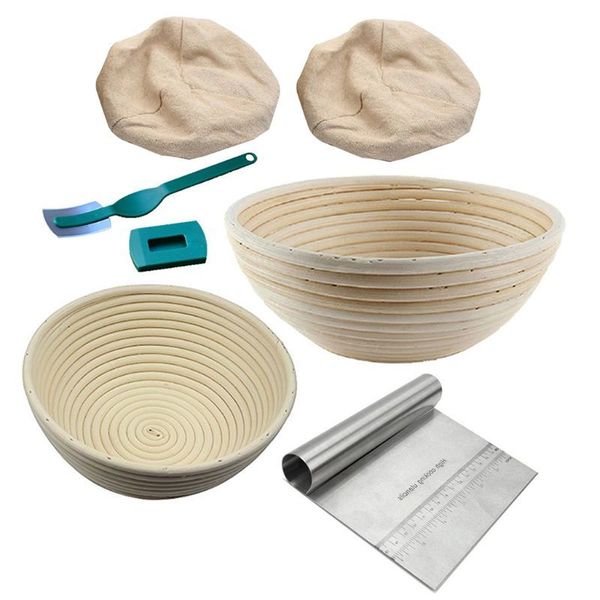 

6pcs banneton proofing men with bread lame deeg scraper liner for bakers