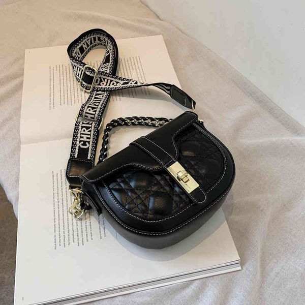 

2022 factory wholesale bag new fashion small women's wide strap net red versatile leisure one shoulder slant span bag