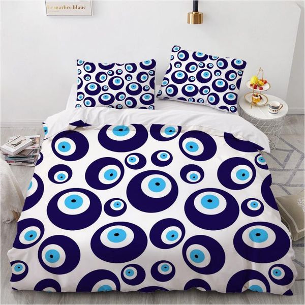 

bedding sets fashion 3d set cartoon duvet cover evil eye design bed linen white bedclothes luxury home textile accept wholesale