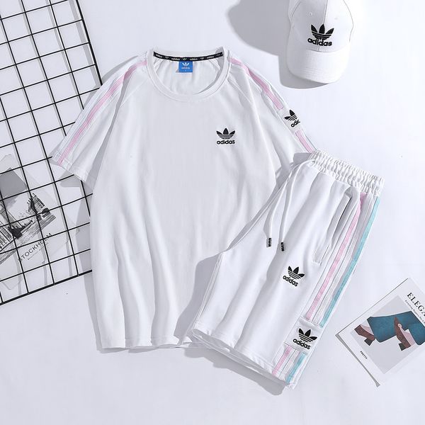 

2021 tracksuit men's summer running outfit quick-dry shirt short sleeve loose ice silk basketball training fitness suit s-3xl#08, Gray